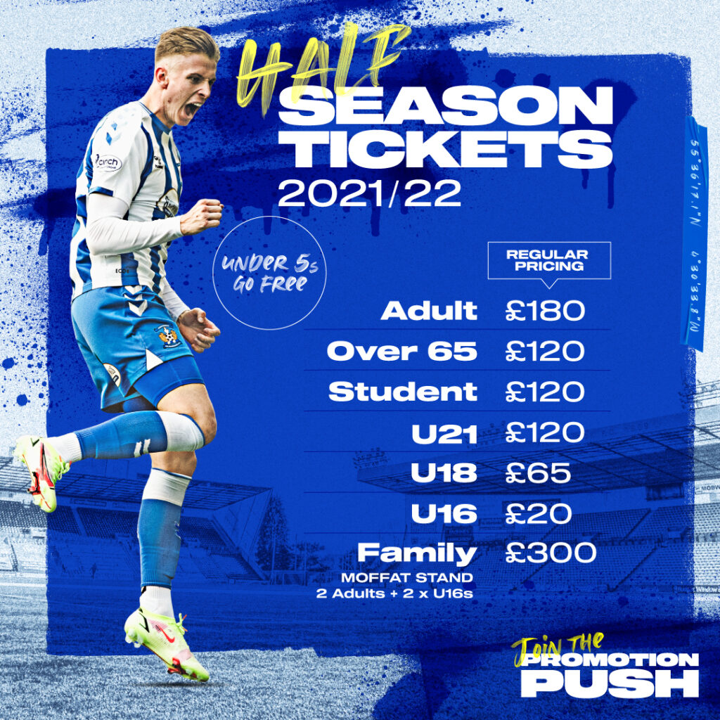 2022/23 Half-Season Tickets now on Sale! - Kilmarnock FC