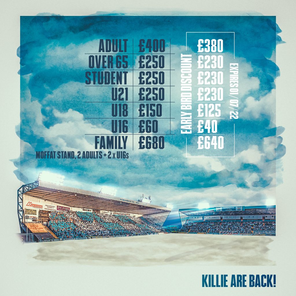 2022/23 Half-Season Tickets now on Sale! - Kilmarnock FC